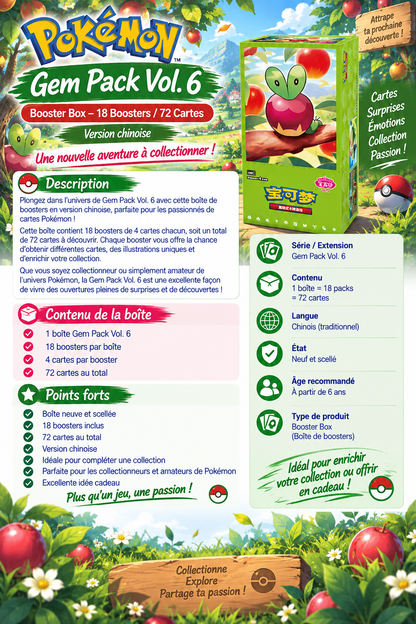 Pokémon GemPack Vol. 6 – Boîte de boosters en chinois