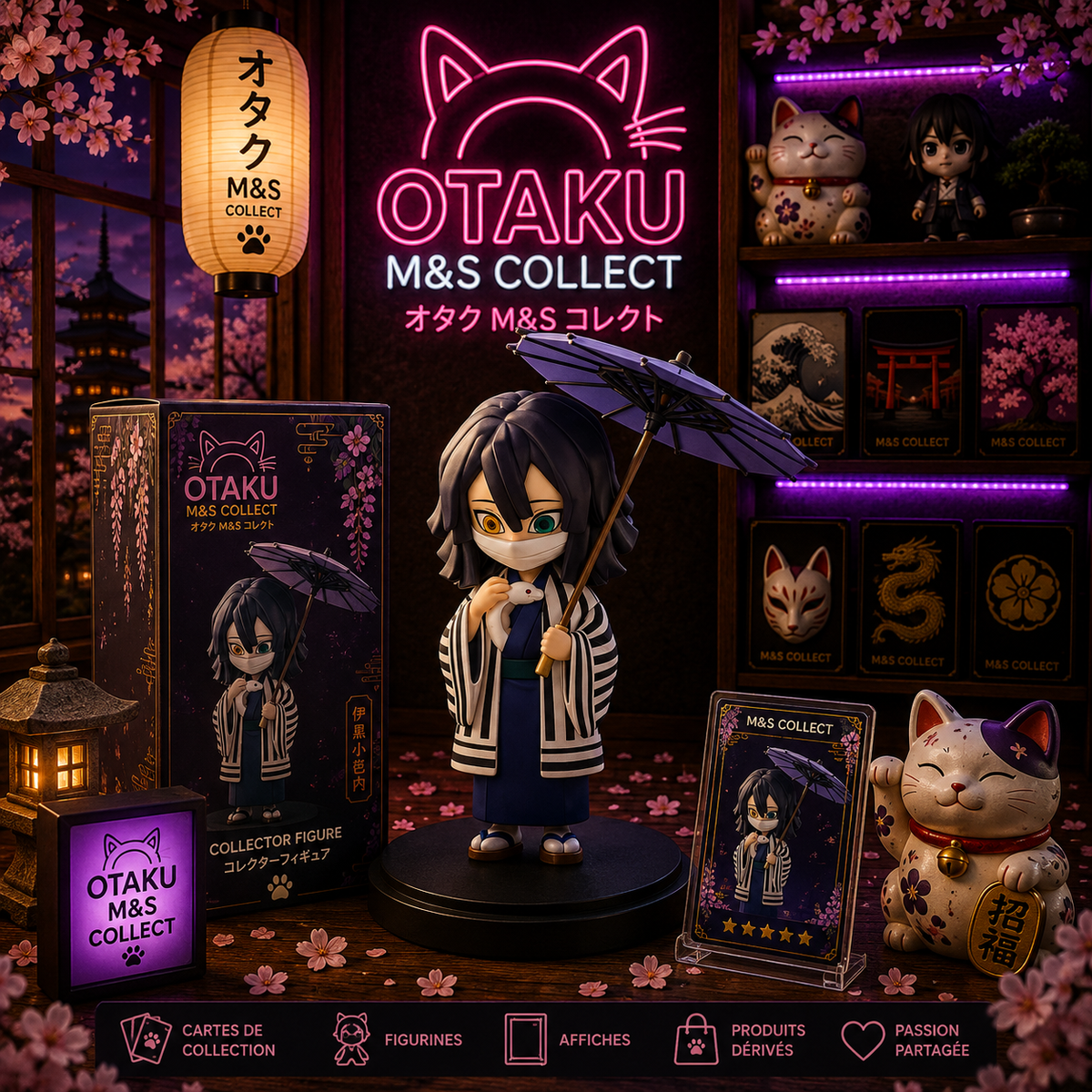New Anime Figure Demon Slayer Figures Kimetsu No Yaiba Doll Plum Rain Series Blind Box Figurine Warrior Action Figure Model Toys