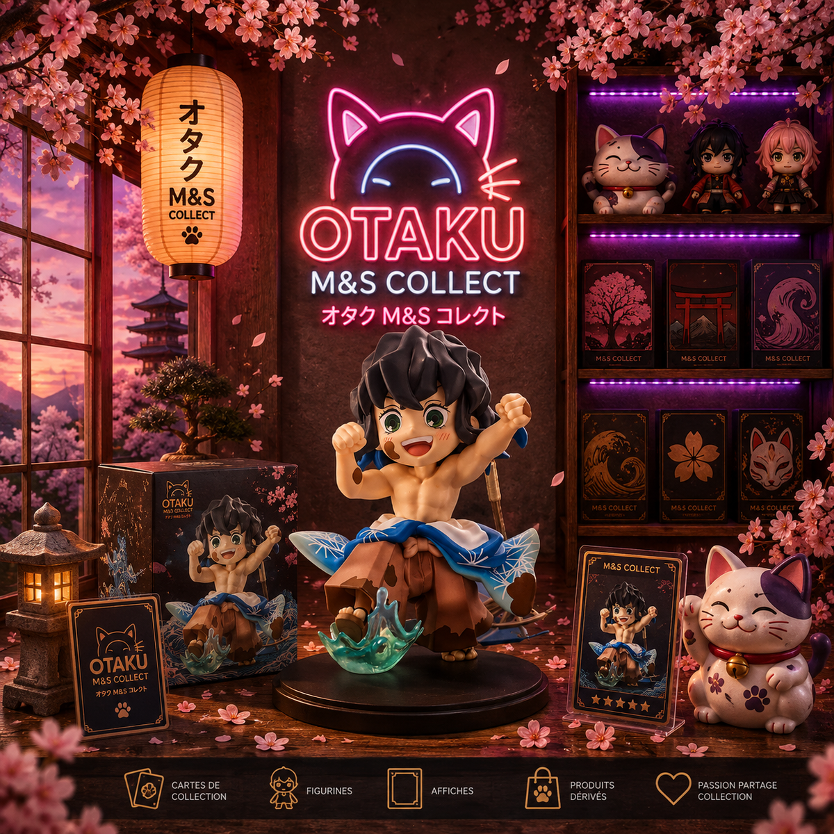 New Anime Figure Demon Slayer Figures Kimetsu No Yaiba Doll Plum Rain Series Blind Box Figurine Warrior Action Figure Model Toys