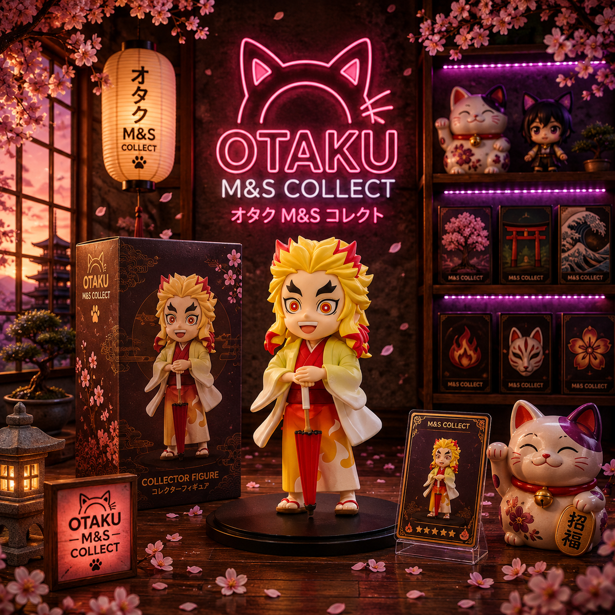 New Anime Figure Demon Slayer Figures Kimetsu No Yaiba Doll Plum Rain Series Blind Box Figurine Warrior Action Figure Model Toys