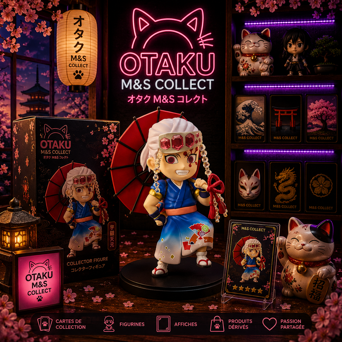 New Anime Figure Demon Slayer Figures Kimetsu No Yaiba Doll Plum Rain Series Blind Box Figurine Warrior Action Figure Model Toys