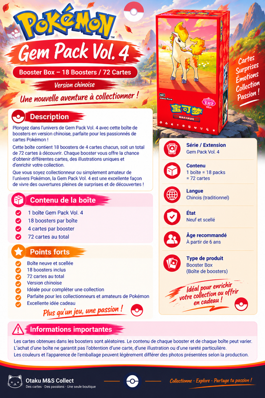 Pokémon GemPack Vol. 4 – Boîte de boosters en chinois