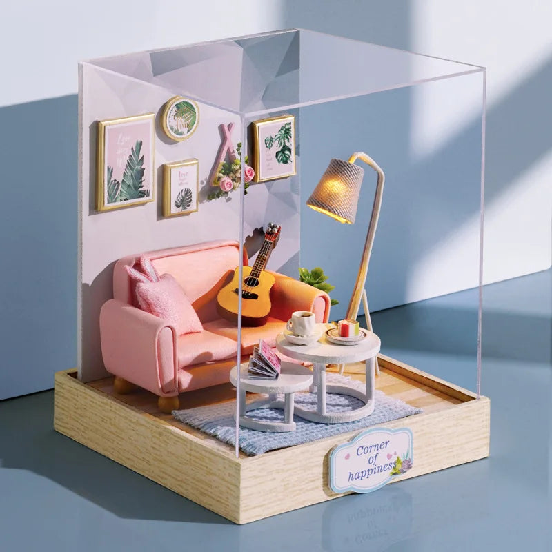 🏠 Kit de Maison de Poupée Miniature en Bois – Fait Main, DIY