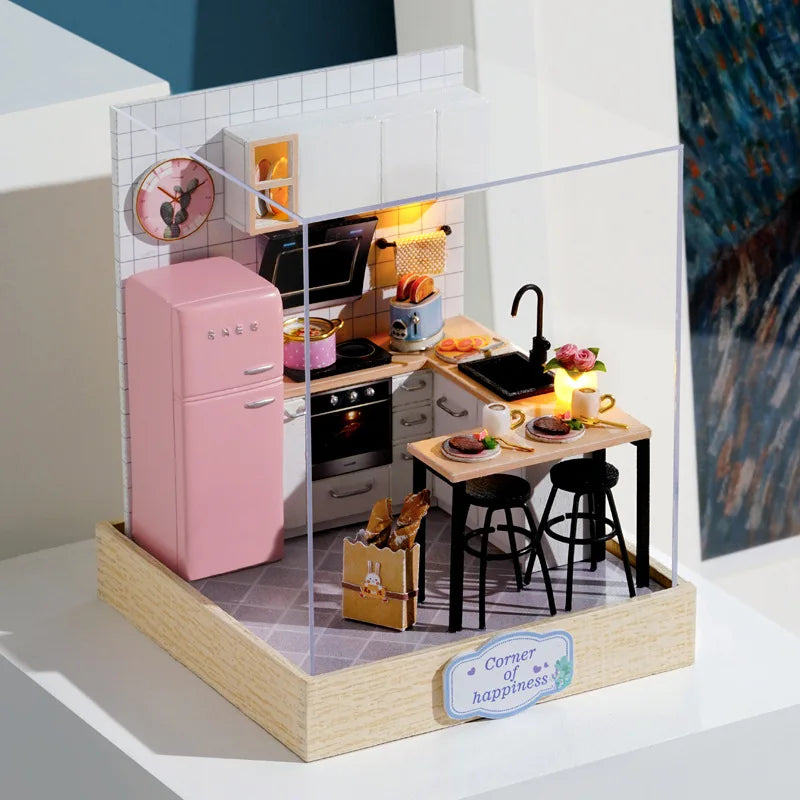 🏠 Kit de Maison de Poupée Miniature en Bois – Fait Main, DIY