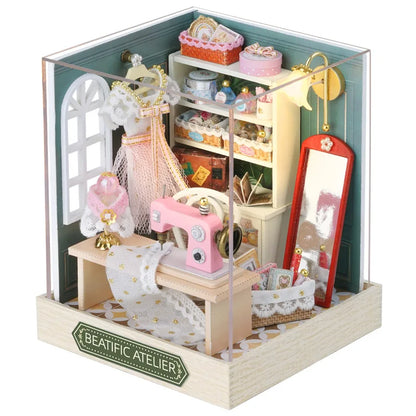 🏠 Kit de Maison de Poupée Miniature en Bois – Fait Main, DIY