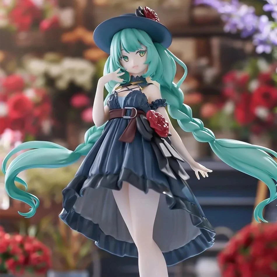 Hatsune Miku – Figurine élégante robe noire & roses