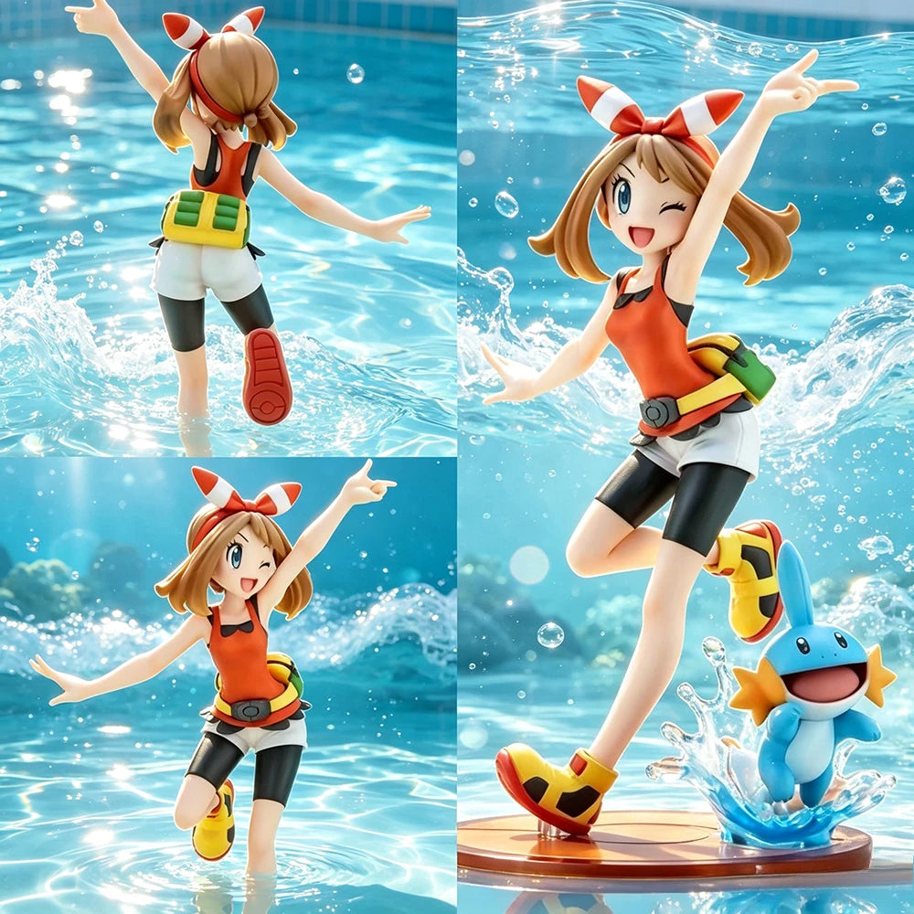 20cm/7.87in Anime Pokemon Figure May Mudkip Action Figures PVC Statue Model Collection Toys Gifts