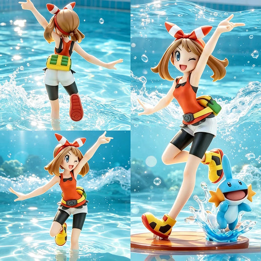 20cm/7.87in Anime Pokemon Figure May Mudkip Action Figures PVC Statue Model Collection Toys Gifts