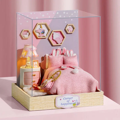 🏠 Kit de Maison de Poupée Miniature en Bois – Fait Main, DIY