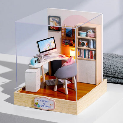 🏠 Kit de Maison de Poupée Miniature en Bois – Fait Main, DIY