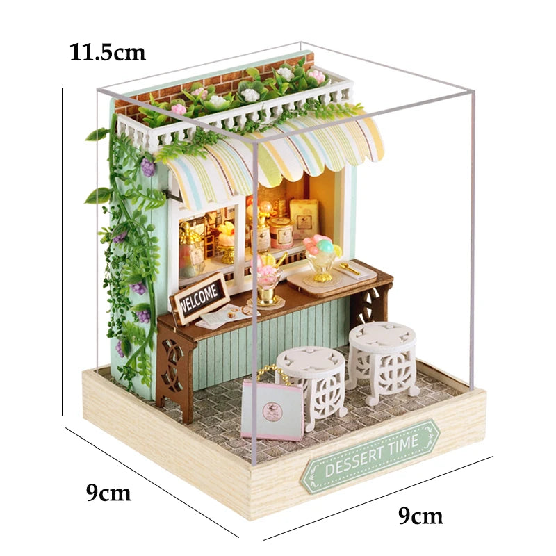 🏠 Kit de Maison de Poupée Miniature en Bois – Fait Main, DIY