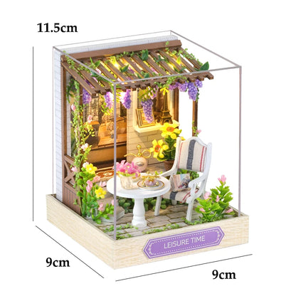 🏠 Kit de Maison de Poupée Miniature en Bois – Fait Main, DIY