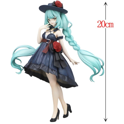 Hatsune Miku – Figurine élégante robe noire & roses