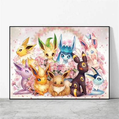 Affiche sur toile Pokémon – Évoli, Évolutions & autres Pokémon