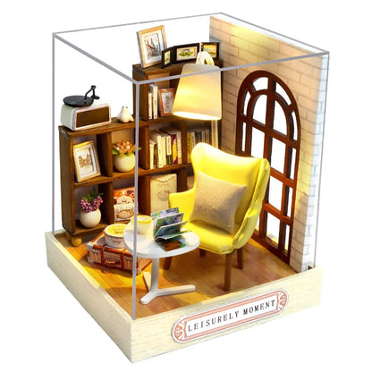 🏠 Kit de Maison de Poupée Miniature en Bois – Fait Main, DIY