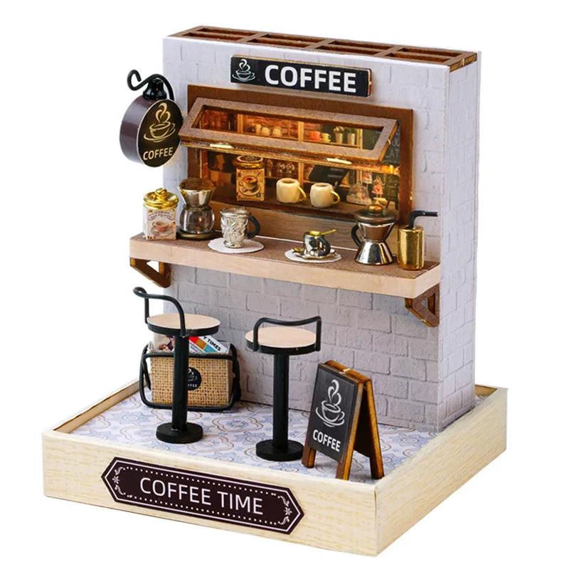 🏠 Kit de Maison de Poupée Miniature en Bois – Fait Main, DIY