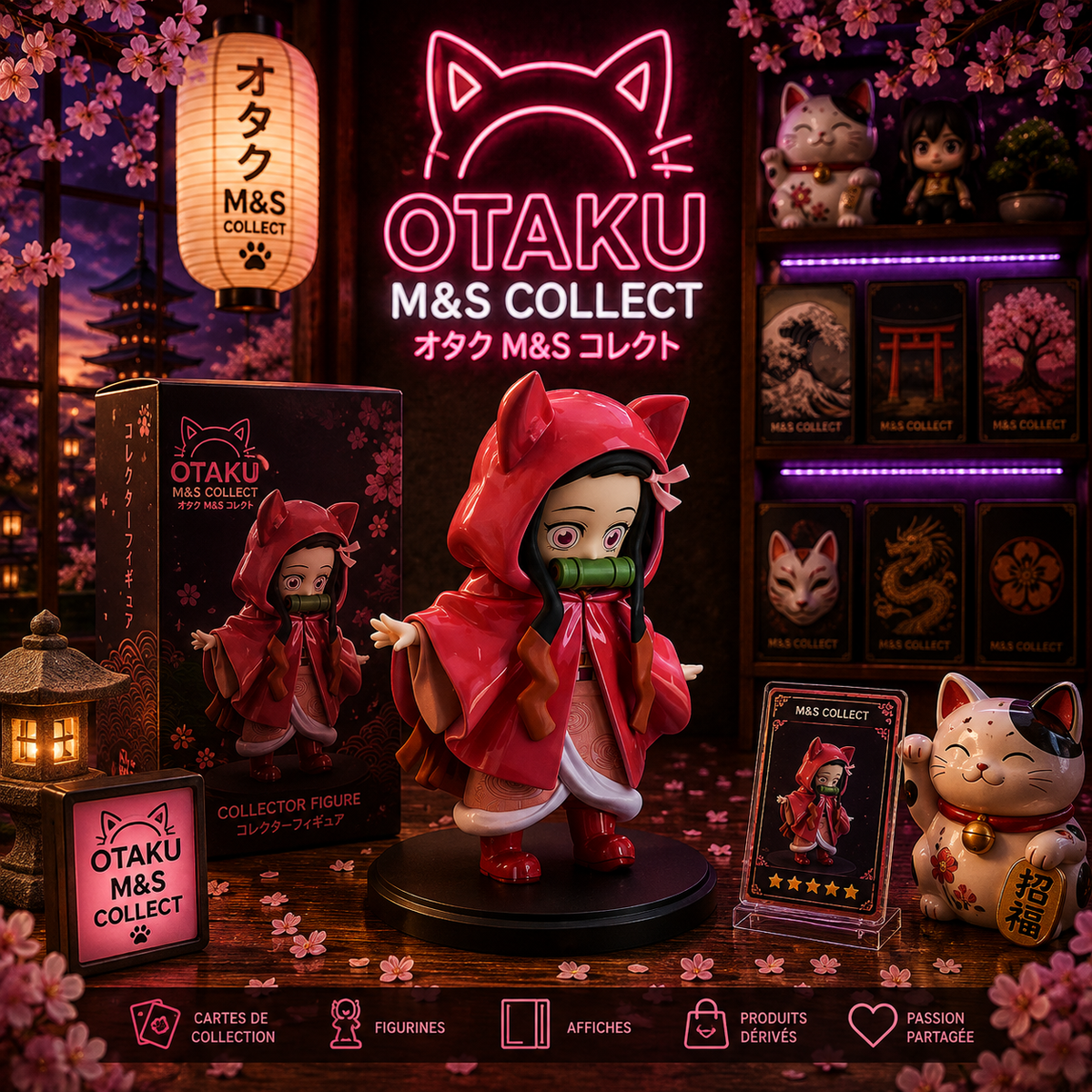 New Anime Figure Demon Slayer Figures Kimetsu No Yaiba Doll Plum Rain Series Blind Box Figurine Warrior Action Figure Model Toys