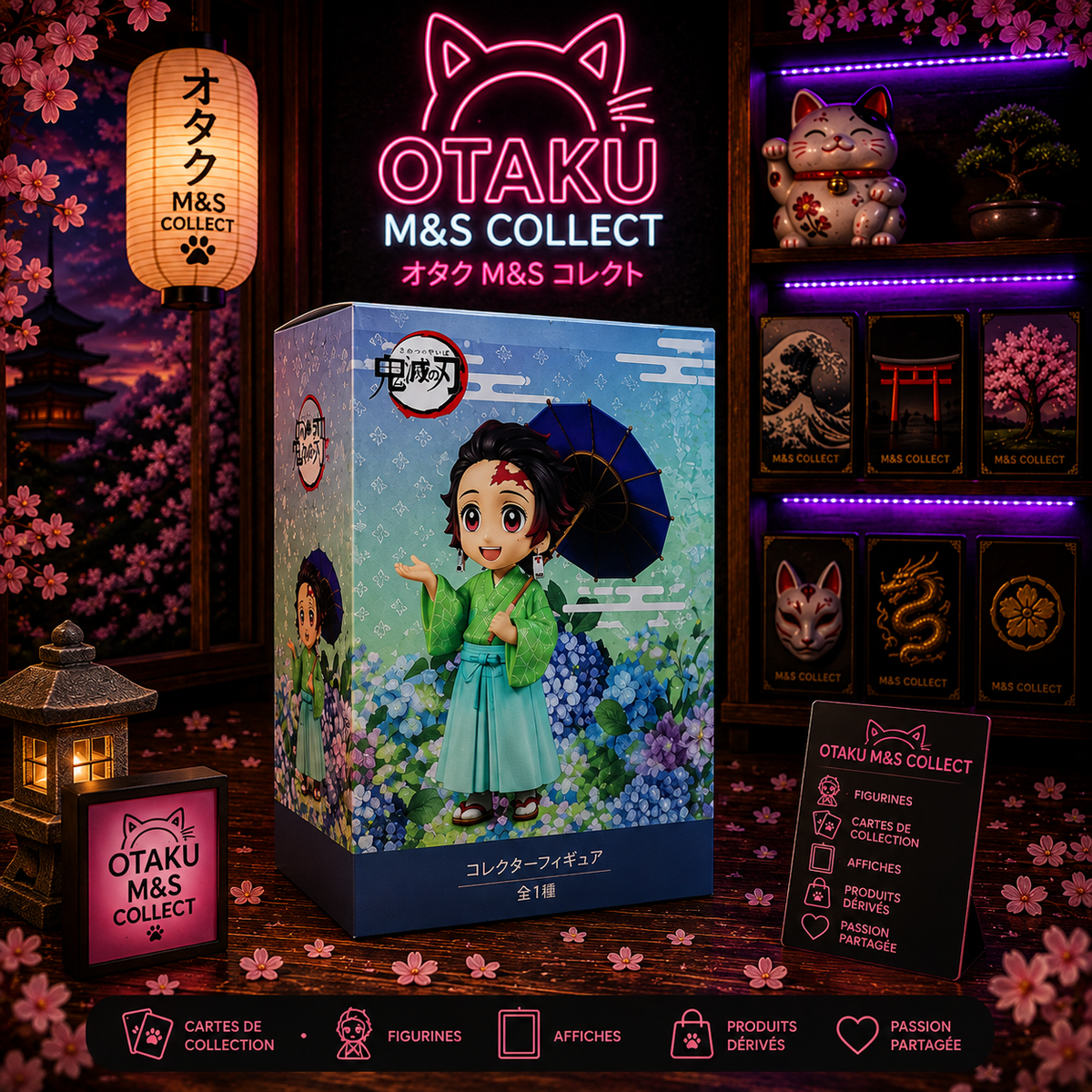New Anime Figure Demon Slayer Figures Kimetsu No Yaiba Doll Plum Rain Series Blind Box Figurine Warrior Action Figure Model Toys