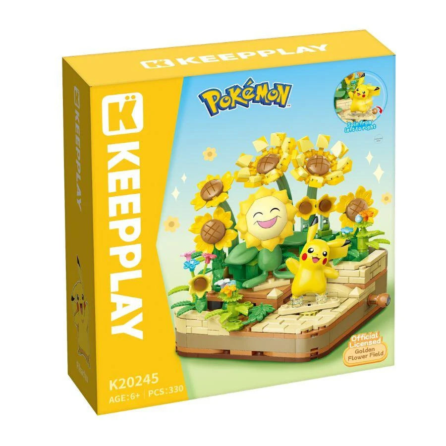 Pokémon Pikachu & Héliatronc – Keeppley K20245 | Golden Flower Field – 330 pièces
